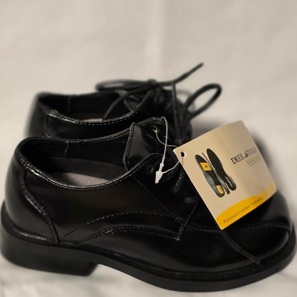 Deer Stags Kids Gabe Black Patent‎ Leather Dress Shoes Size 11M NWT
